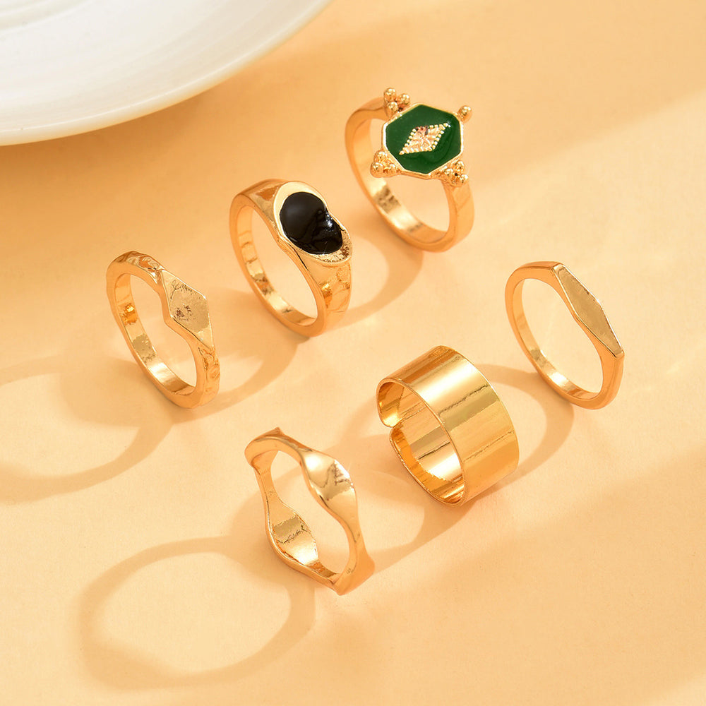 European and american cross-border ins heart-shaped ring personalized niche high-end stacked villa trendy popular style alloy ring jewelry