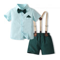 K-style children's clothing boys summer suit new arrivalkids clothing baby summer short-sleeved shirt overalls first birthday dress