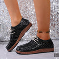 eleganceelegantexportplus sizenational styletie backflats women's low-top fairy leatherflats cross-border wholesale