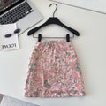 Fashionable age-reducing heavy sequin flower skirt for women high waistslimming look a-line short skirt work clothingaccessible luxuryclassy sense