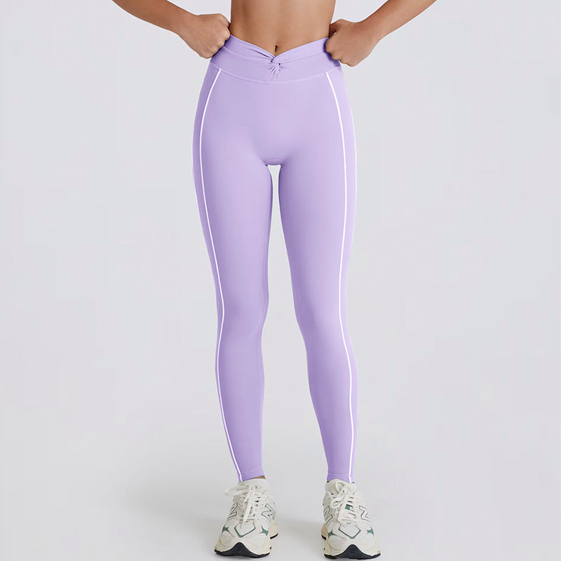 peach butt color matching tummy tightening tight yoga pants women's outwear running sports quick-drying fitness pants half lengthshorts