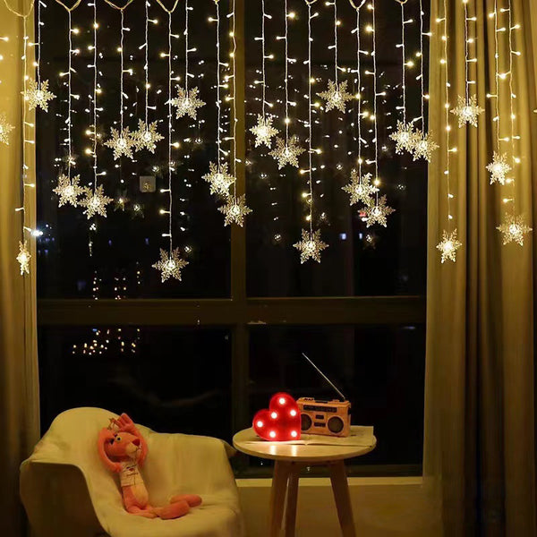 LED snowflake curtain light christmas decoration light ice strip light festival indoor lights garden party custom light string