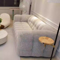 Nordic light luxury teddy lamb velvet sofa, modern minimalist cream style latex italian minimalist chaise lounge sofa