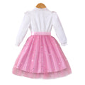 Girls' dress, pearl sleeve solid color dress