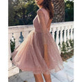 summer new arrivals: european and american style fashion long sleeve dress - high waist cocktail party evening gown