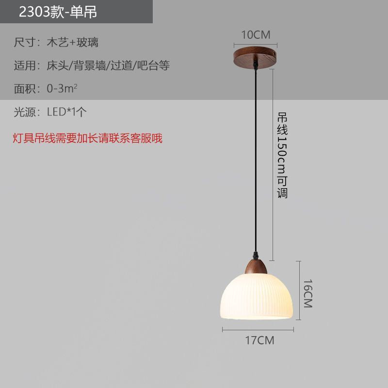 Medieval style lamps bedroom bedside small chandelier bedside table retro restaurant aisle new chinoiserie single head long hanging lamp