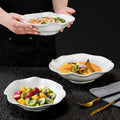 Stylishcasual ceramic special-shaped fruit salad vegetable bowl restaurant hotel for home flower-shaped large bowl ramen bowl soup bowl