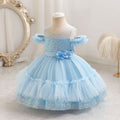 Ready-to-ship toddler & little girl's evening gown - off-the-shoulder sequin princess dress - first birthday dress - girl's dress