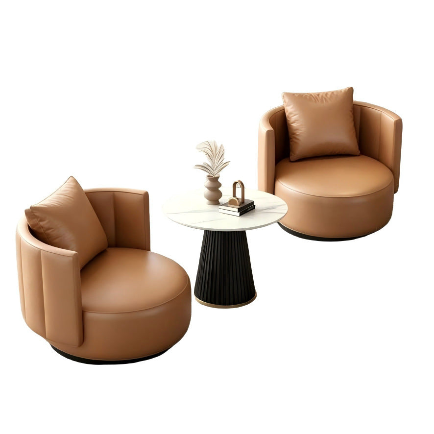 Luxury single sofa chair bar hotel b&b guest room lazy sofa chair rotatable round table combination