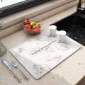 marble diatom mud kitchen countertop absorbent mat non-slip mat dish drying mat dining table insulation mat