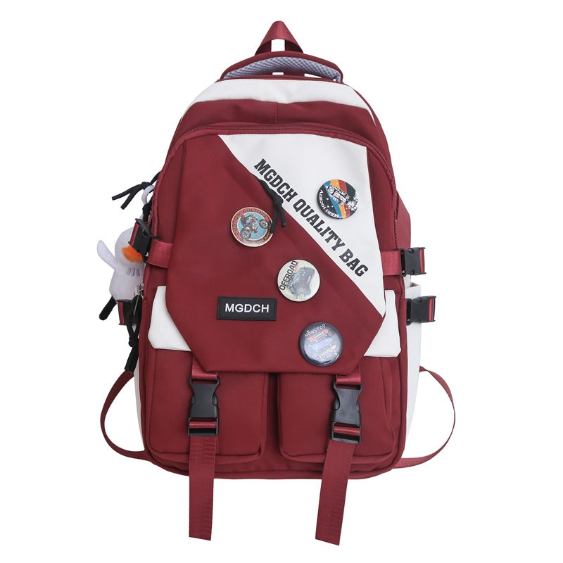 New large-capacity travel computer backpack, junior high school student schoolbag, light weight, strong and durable, waterproof backpack.