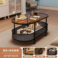 Creamy style lightweight movable side table small apartment living room coffee table sofa side table with wheels minimalist storage trolley