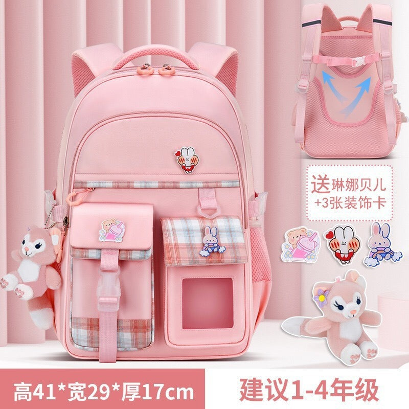 New lightweight school backpack for elementary school students - perfect for girls in grades 1-6. designed for children's spinal protection and reduced burden