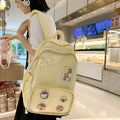 Transparent pocket student backpack - large capacity, new korean style cartoon design - wholesale