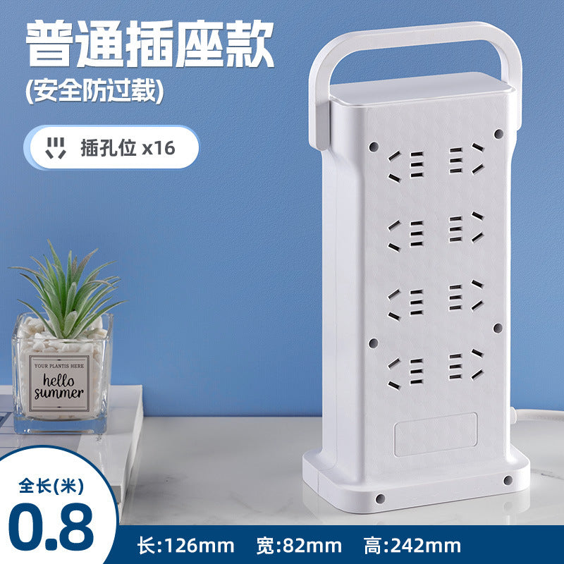 Wireless charging power strip, smart usb fast charging, multi-outlet, multi-function, thickened copper wire, power strip for home, office, and dorm