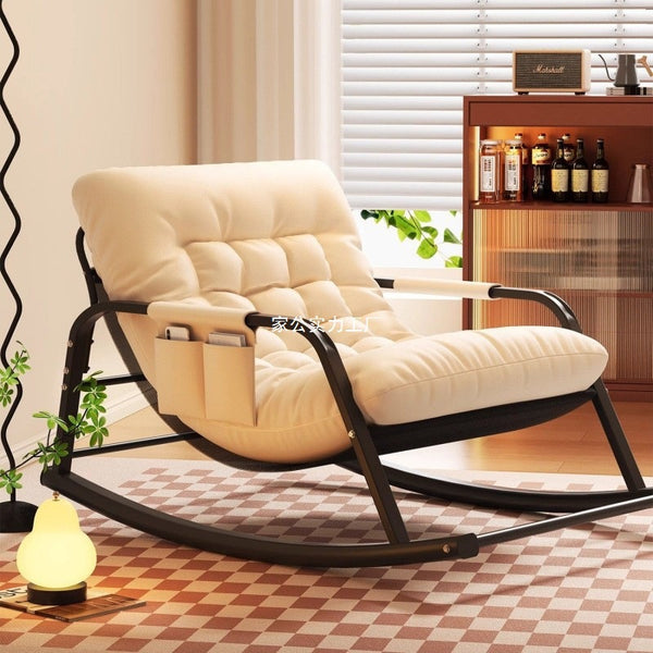 enlarged and widened lazy chair double rocking chair adult balcony home technology fabric rocking recliner can sit or lie down