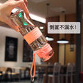 New heat-resistant bouncing cup - minimalist design for men and women, sports plastic cup, drop-proof with carry strap, high-value direct drink portable water bottle