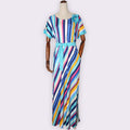 supply   colorful striped belt * floral chest african plus size women's dress