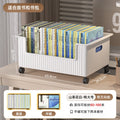Under-desk book storage box with universal wheels - movable bookcase for students, classroom use, desktop book organizer, bookshelf