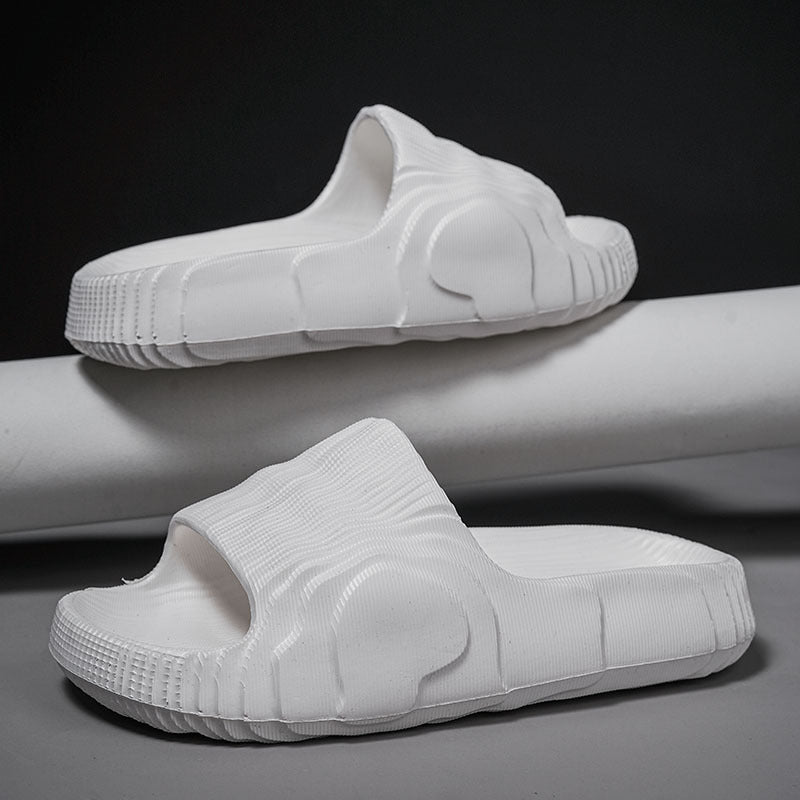 2024 new summer one-word slippers thick-bottomed double-size bathroom home wear, stepping on shit feeling, men's and women's versatile models wholesale