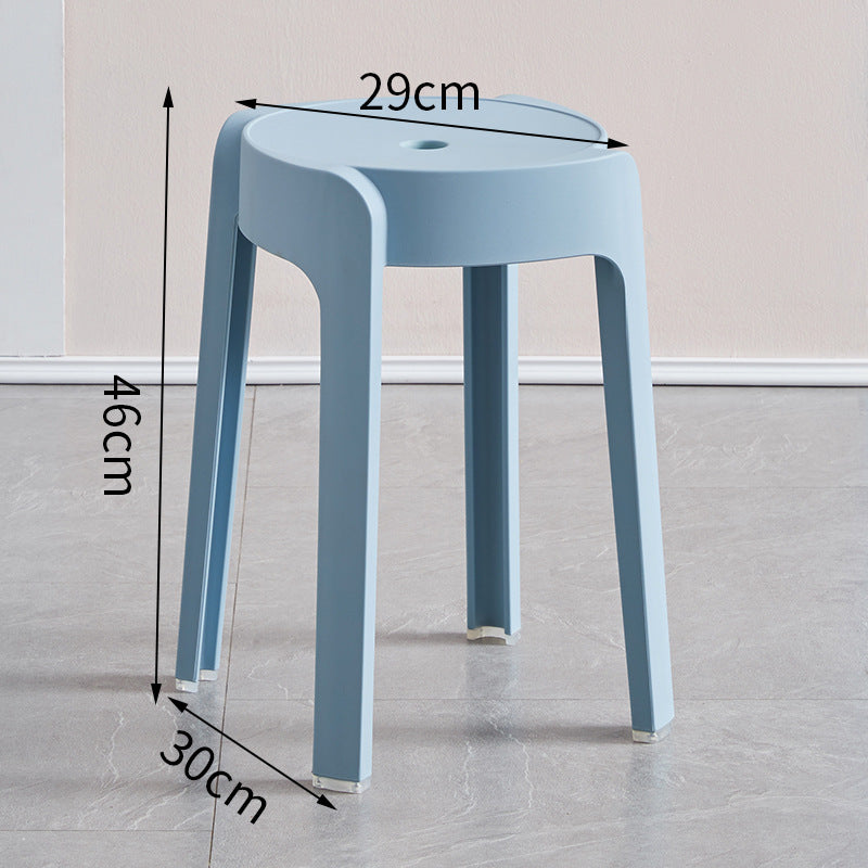 Plastic stool thickenedfor home dining table cooked rubber stool casual high stool scandinavian living room backrest square round windmill new
