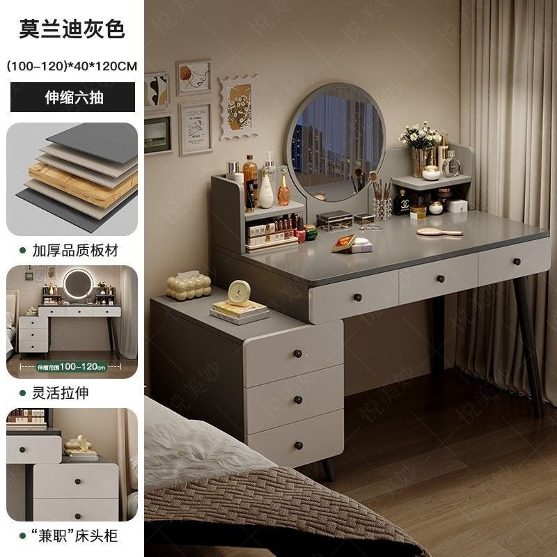 Bedroom dressing table for home chest of drawers all-in-one makeup table small apartment room multifunctional storage retractable dressing table