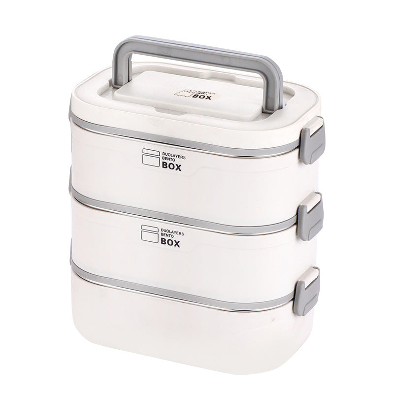 304 stainless steel thermal insulation lunch box can be heated in microwave oven, multi-layer bento box, portable and divided lunch box for office workers