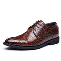 2024 men's leather dress shoes - new business casual style, crocodile embossed, british & korean design, pointed toe, plus sizes available