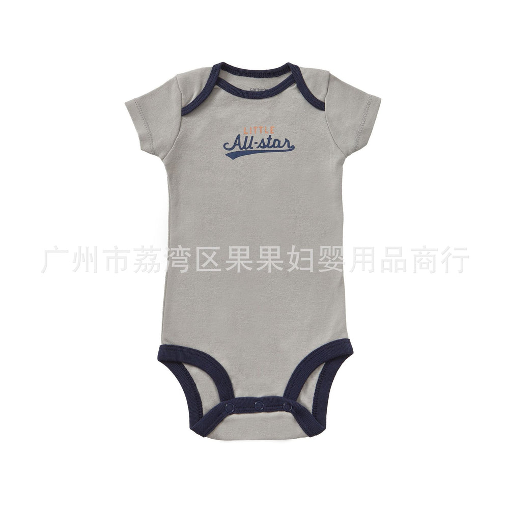 Export children's clothing baby clothes baby boy short-sleeved jumpsuit rompers boy summer clothing newborn triangle khaki