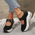 Exportplus size toe wedge sandals women's summer new arrivalcut out air cushion thick sole velcro women's sandals cross-border
