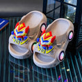 Shiny light-up slippers - kids' cartoon anti-slip slides - boys' home superhero soft sole baby summer slippers