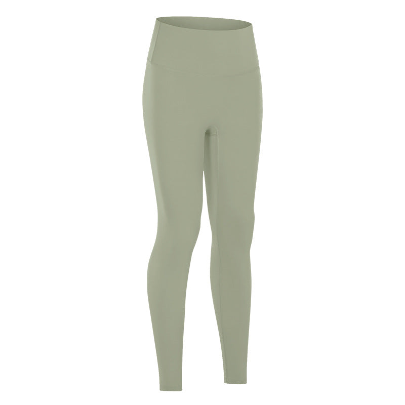 Dianqian new arrival nude fitness pants women's no embarrassing line high waist sports hip lifting stretch yoga pants d19108-2