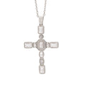 【titanium steel】cross-border fashionable colorful zircon cross necklace for women - high-end, light luxury sweater chain jewelry