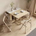 Cream style folding tablefor homefoldablemovable dining table and chair simple multifunctional table dining table and chair combination
