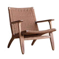 Walnut-colored armrest + brown rope [ash wood]