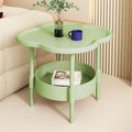 Cream style side table movable bedroom bedside table storage rack for home living room round table creative coffee table sofa side cabinet