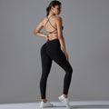 New seamless yoga set: camisole, backless, tight-fitting, high-waisted, butt-lifting activewear - breathable running and fitness outfit