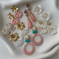 European and american cross-border jewelry: pink sweet earrings, floral teardrop fashion, elegant and fresh, high-end stud earrings for women