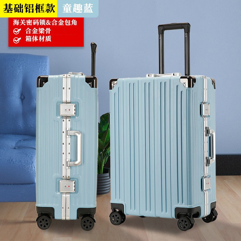 Men's and women's trolley cases, aluminum frame luggage, universal wheel 24 suitcases 20 boarding cases, password luggage manufacturers wholesale