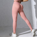 Fashion cross-border peach butt tight yoga pants waistband cross slimming look sports pants butt lift elastic fitness pants for women