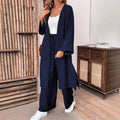 Amazon cross-border fashion casual suit spring & falllongcardigantopsloose pantstwo-piece setlooseslimming look