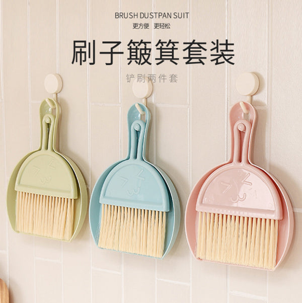 Dustpan smiley face broom set desktop broom household keyboard brush plastic spatula brush combination creative cleaning tool