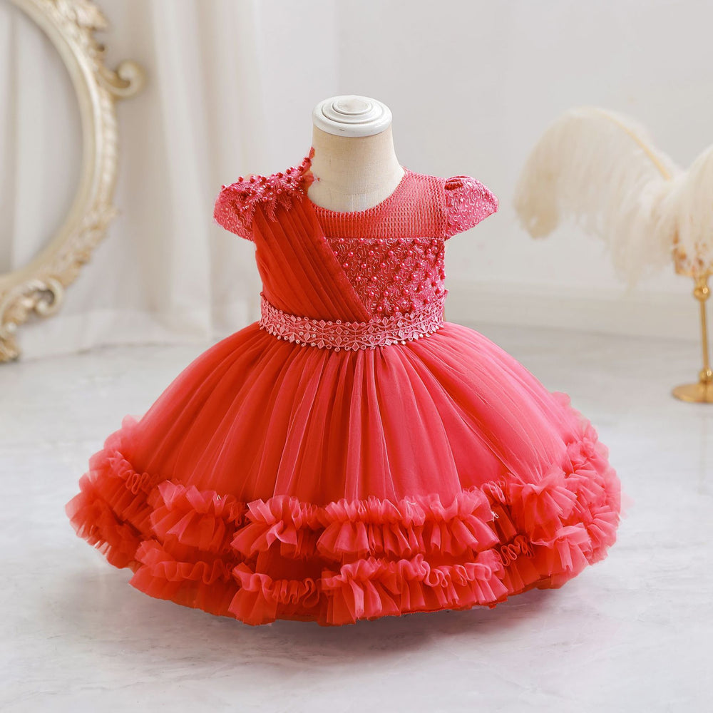 Fashionin stocknew arrival baby girl tutu gauze cake princess dress first birthday evening dress dressgirl dress