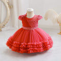 Fashionin stocknew arrival baby girl tutu gauze cake princess dress first birthday evening dress dressgirl dress