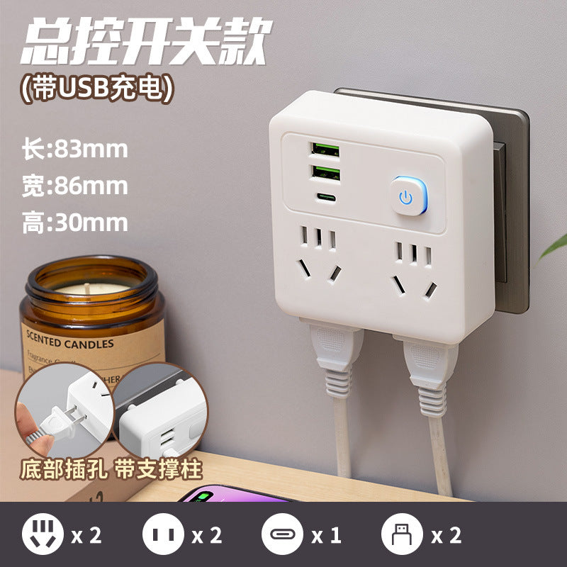 Wireless fast charging socket 86-type slim converter multifunctional power strip with usb port expansion and surge protection