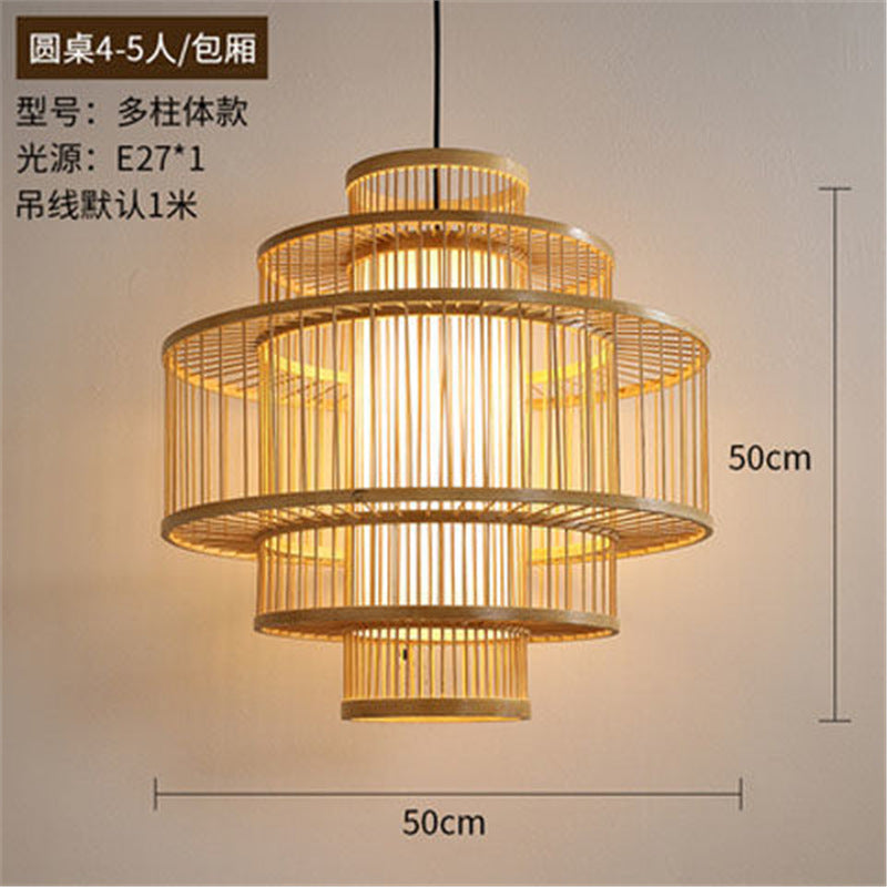 Lantern Bamboo Art Chandelier Bar Bed and Breakfast Tea Room Hot Pot Restaurant Hotel Simple Japanese Restaurant Bamboo Catering Shop Lighting