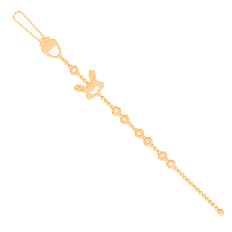 Cross-border new baby toothpaste anti-lost chain food grade silicone baby toy strap lanyard silicone pacifier chain