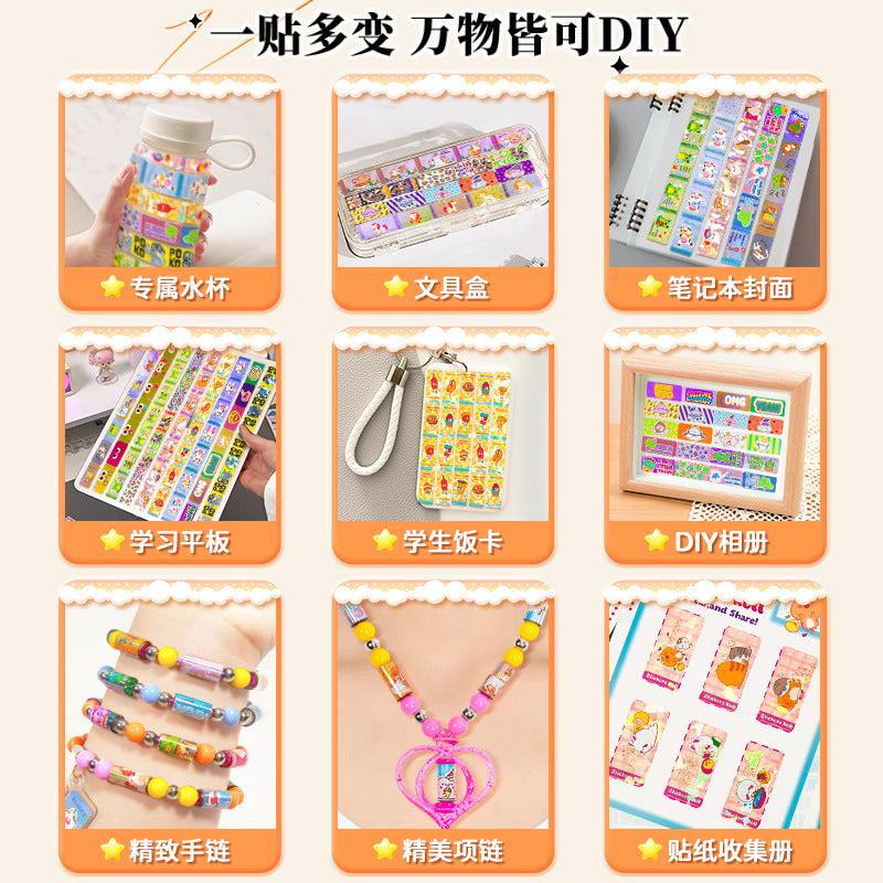 Kids' beaded sticker bracelet diy kit - trendy sticker bracelets for girls - surprise toy & birthday gift