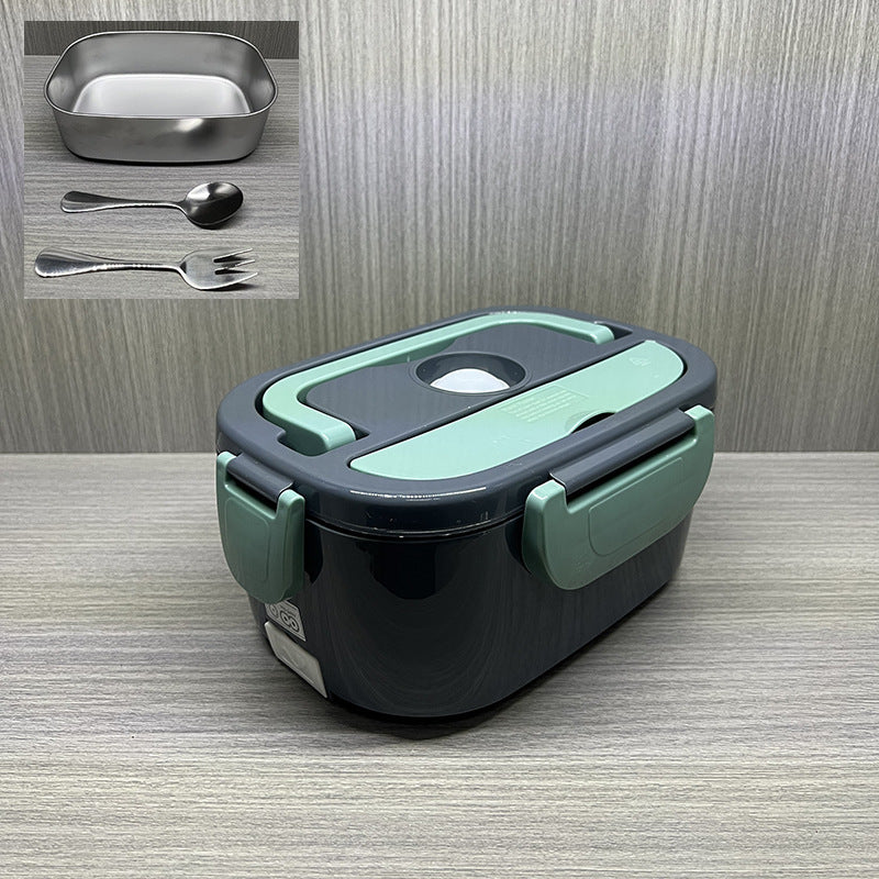 Car-mounted household electric lunch box 304 stainless steel heated lunch box dual voltage thermal insulation handy gadget for bringing meals to work