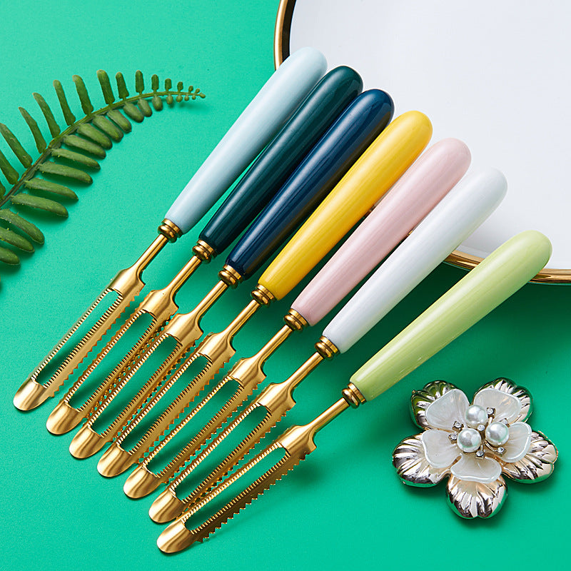 Nordic stainless steel peeling fruit knife creative kitchen gadget mooncake knife fruit peeler melon peeler peeler